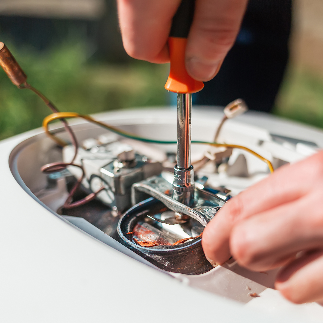 working on a heater