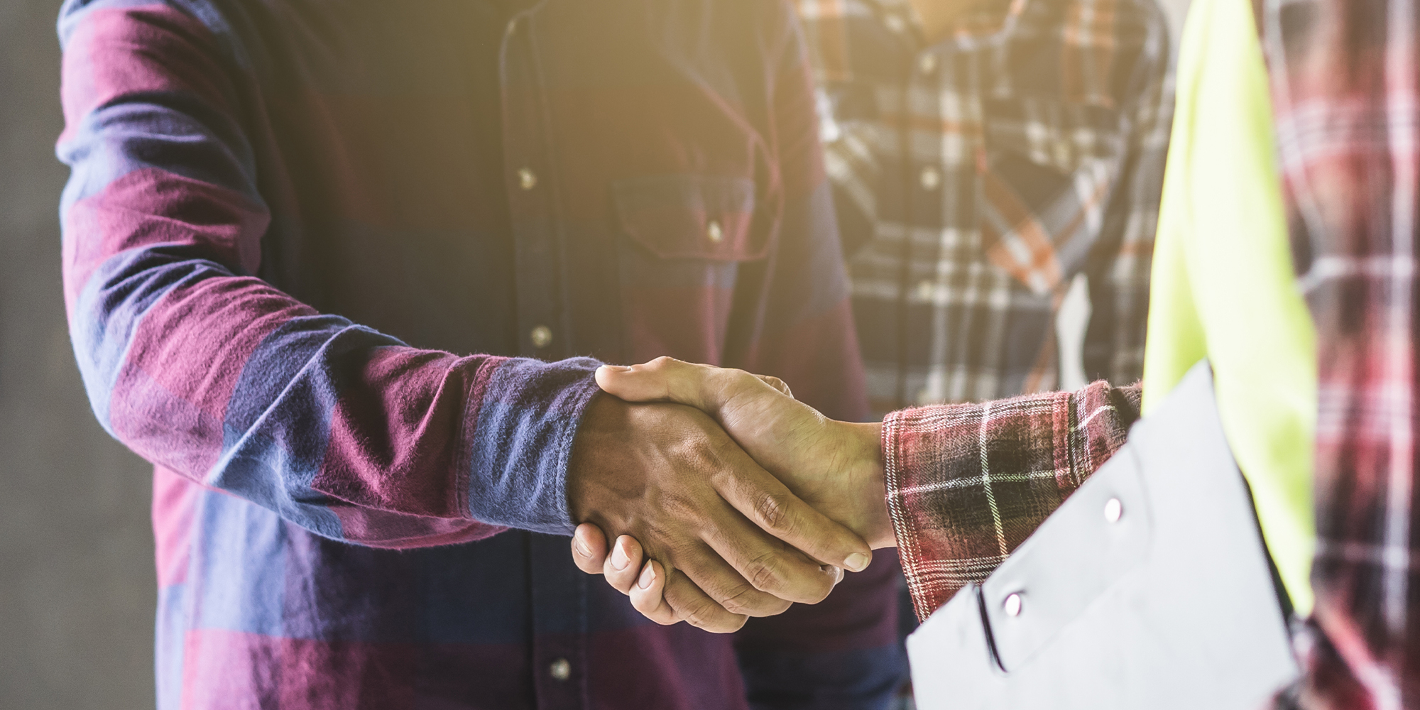 shaking hands with a contractor
