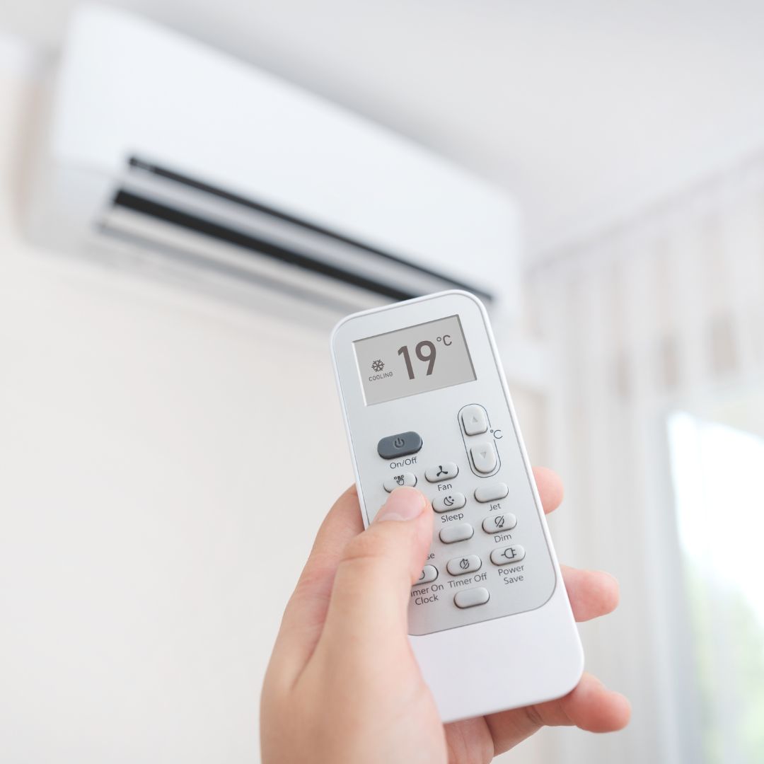 pointing remote at mini-split air conditioning 